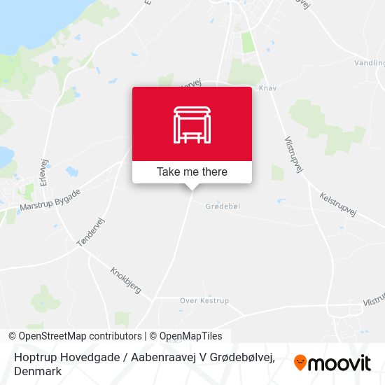 Hoptrup Hovedgade / Aabenraavej V Grødebølvej map