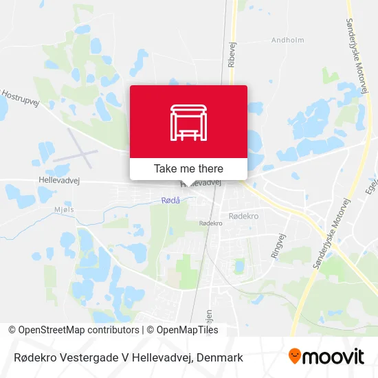 Rødekro Vestergade V Hellevadvej map