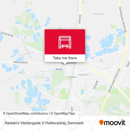 Rødekro Vestergade V Hellevadvej map