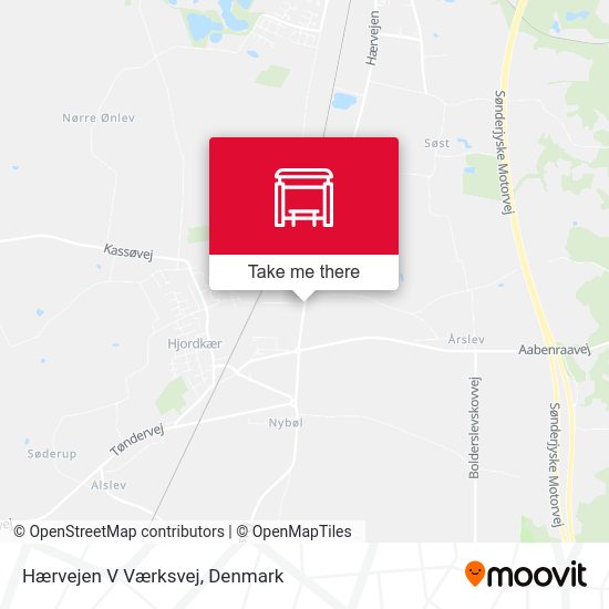 Hærvejen V Værksvej map