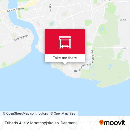 Friheds Allé V Idrætshøjskolen map