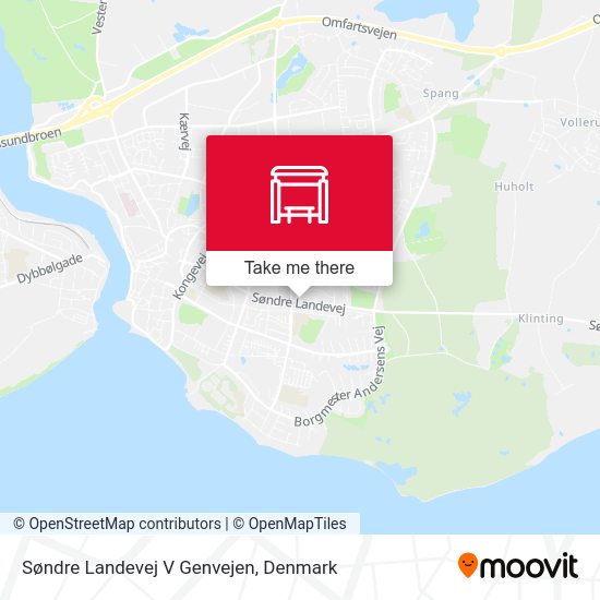 Søndre Landevej V Genvejen map