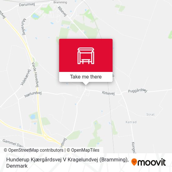 Hunderup Kjærgårdsvej V Kragelundvej (Bramming) map
