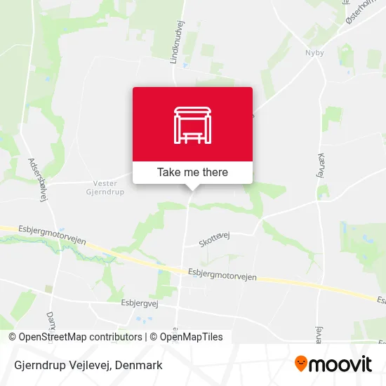 Gjerndrup Vejlevej map