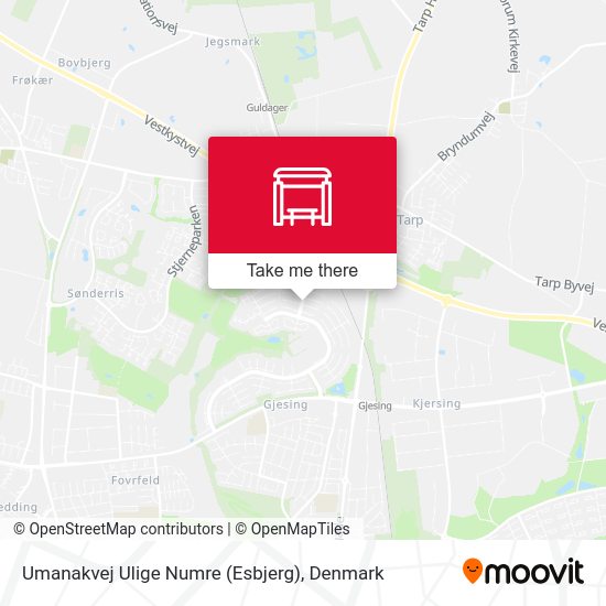 Umanakvej Ulige Numre (Esbjerg) map