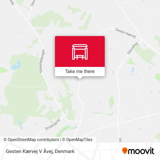 Gesten Kærvej V Åvej map