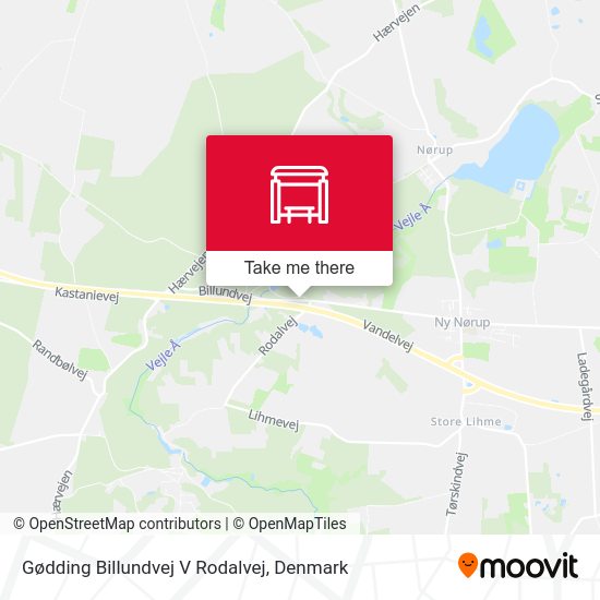 Gødding Billundvej V Rodalvej map