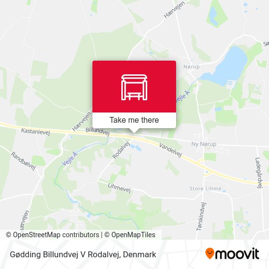 Gødding Billundvej V Rodalvej map