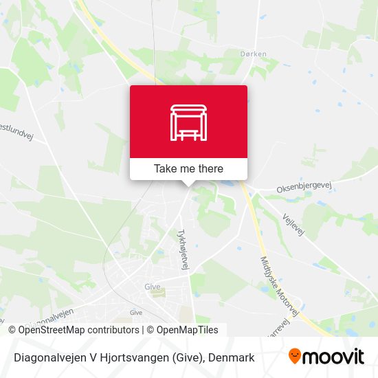 Diagonalvejen V Hjortsvangen (Give) map
