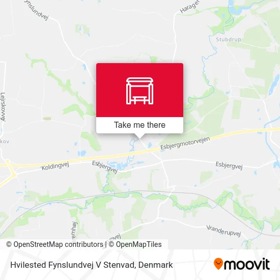 Hvilested Fynslundvej V Stenvad map