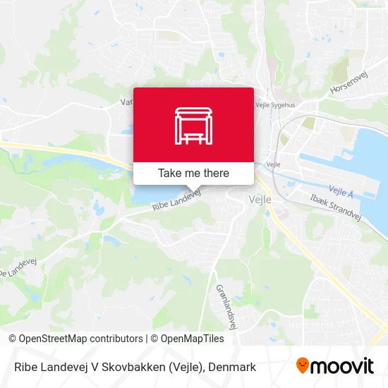 Ribe Landevej V Skovbakken (Vejle) map