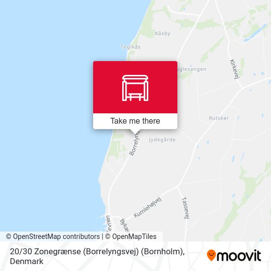 20 / 30 Zonegrænse (Borrelyngsvej) (Bornholm) map