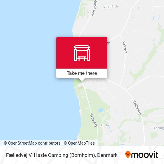 Fælledvej V. Hasle Camping (Bornholm) map
