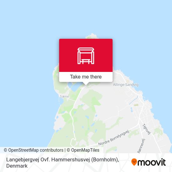Langebjergvej Ovf. Hammershusvej (Bornholm) map