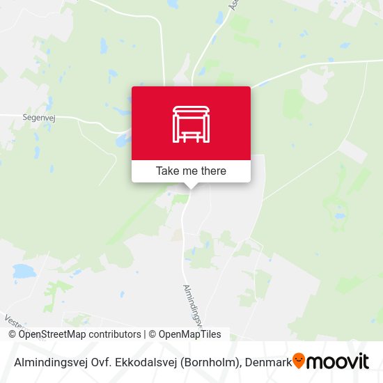 Almindingsvej Ovf. Ekkodalsvej (Bornholm) map