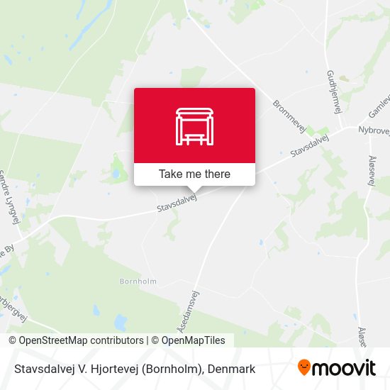Stavsdalvej V. Hjortevej (Bornholm) map