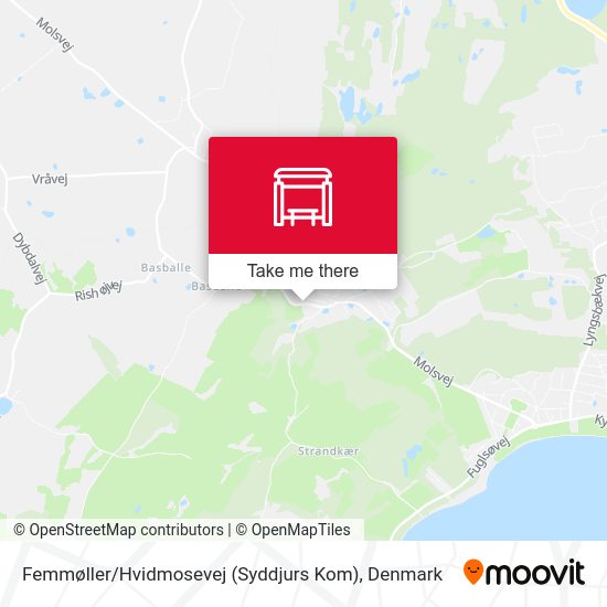 Femmøller / Hvidmosevej (Syddjurs Kom) map