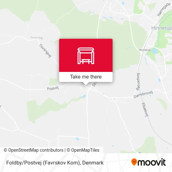 Foldby/Postvej (Favrskov Kom) map