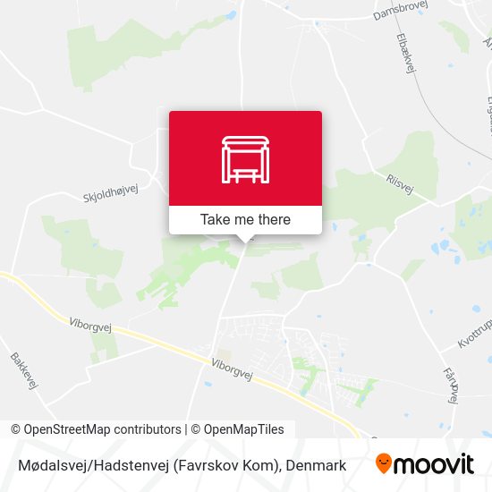 Mødalsvej / Hadstenvej (Favrskov Kom) map