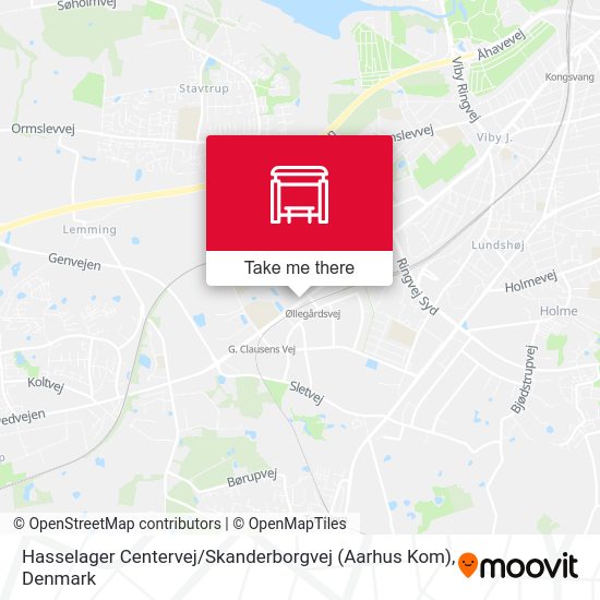 Hasselager Centervej / Skanderborgvej (Aarhus Kom) map