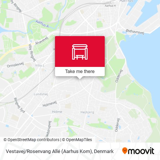 How to get to Vestavej Rosenvang Allé Kom) in Denmark by Bus Train?