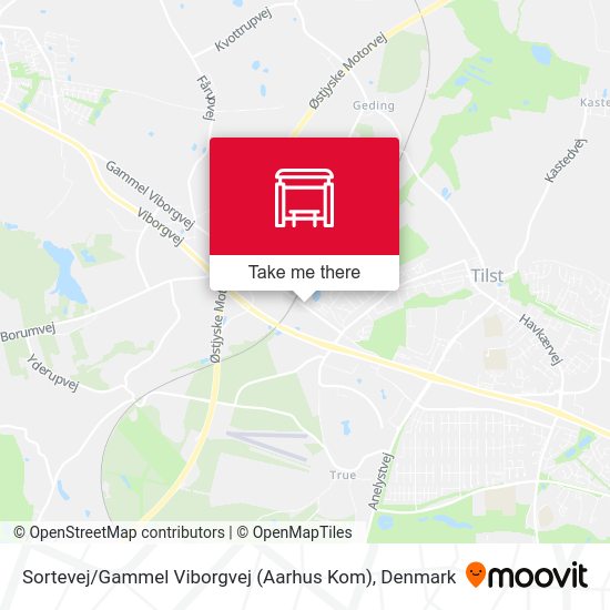 Sortevej / Gammel Viborgvej (Aarhus Kom) map