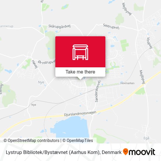 Lystrup Bibliotek / Bystævnet (Aarhus Kom) map