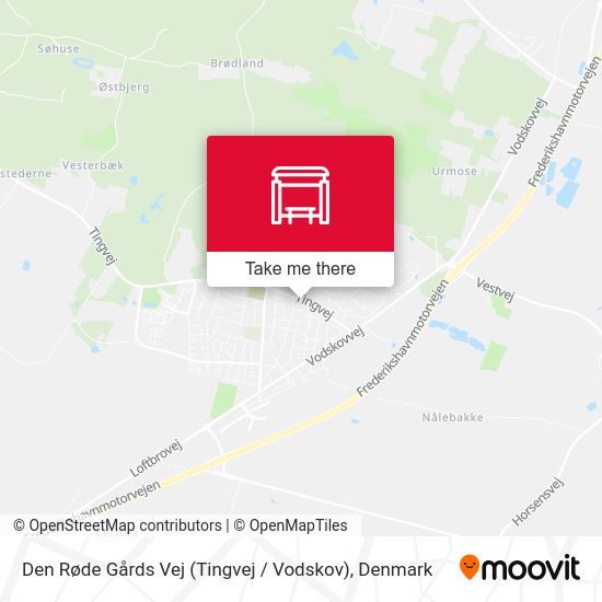 Den Røde Gårds Vej (Tingvej / Vodskov) map