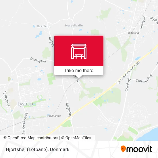 Hjortshøj (Letbane) map