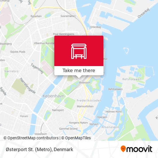 How to get to Østerport St. (Metro) in Denmark by Bus or Train?
