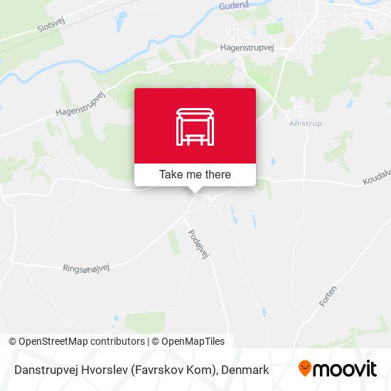 Danstrupvej Hvorslev (Favrskov Kom) map