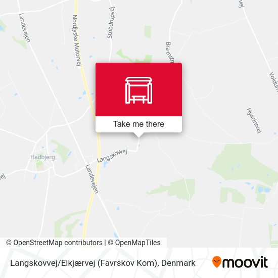 Langskovvej / Elkjærvej (Favrskov Kom) map