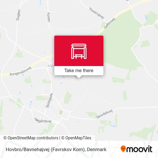 Hovbro / Bavnehøjvej (Favrskov Kom) map