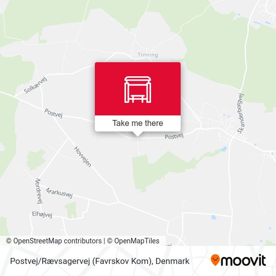 Postvej / Rævsagervej (Favrskov Kom) map