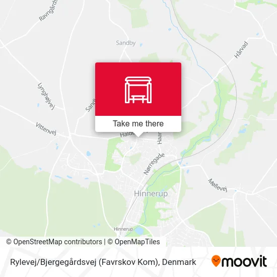 Rylevej / Bjergegårdsvej (Favrskov Kom) map
