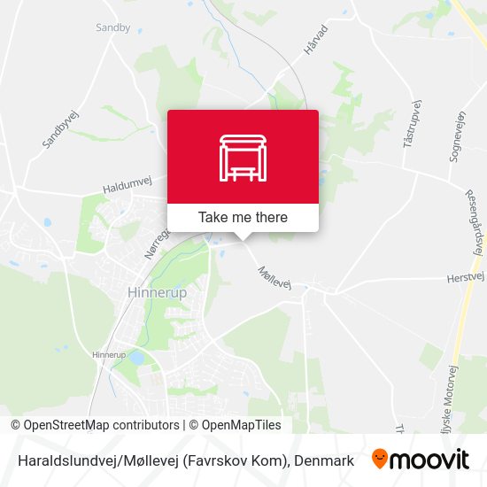 Haraldslundvej / Møllevej (Favrskov Kom) map