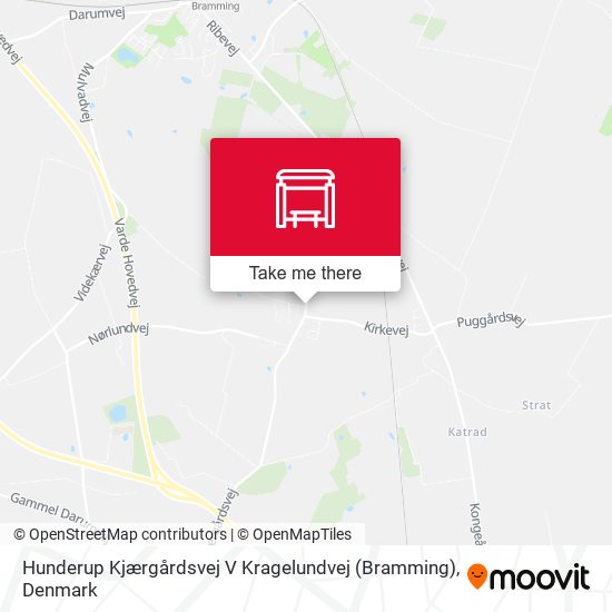 Hunderup Kjærgårdsvej V Kragelundvej (Bramming) map