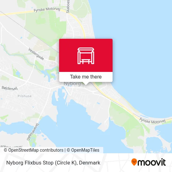 Nyborg Flixbus Stop (Circle K) map
