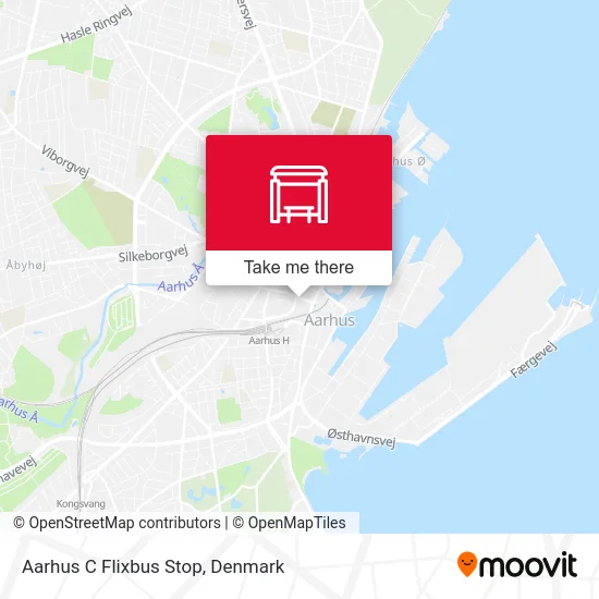 Aarhus C Flixbus Stop map