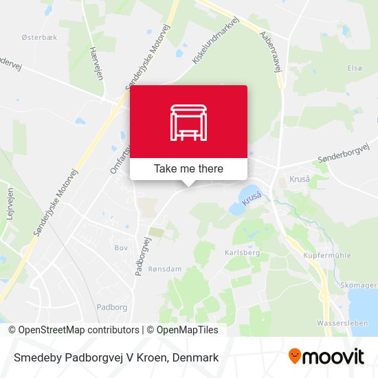 Smedeby Padborgvej V Kroen map