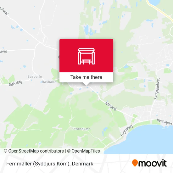 Femmøller (Syddjurs Kom) map