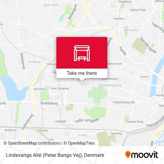 Lindevangs Allé (Peter Bangs Vej) map