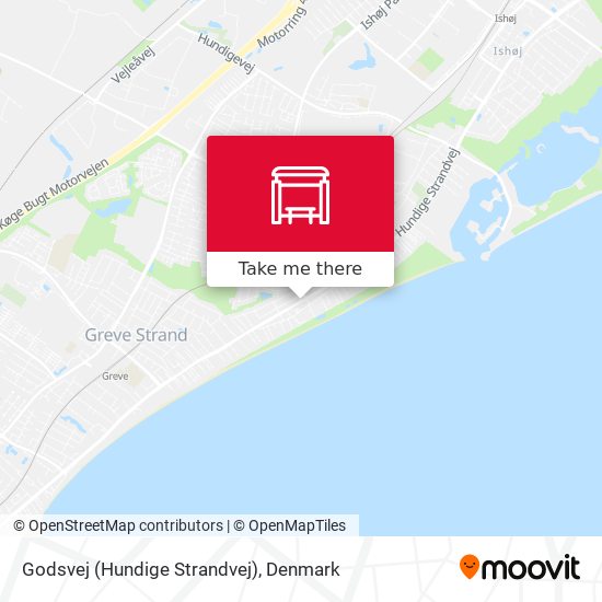 How to get to Godsvej (Hundige Strandvej) in by Bus Train?