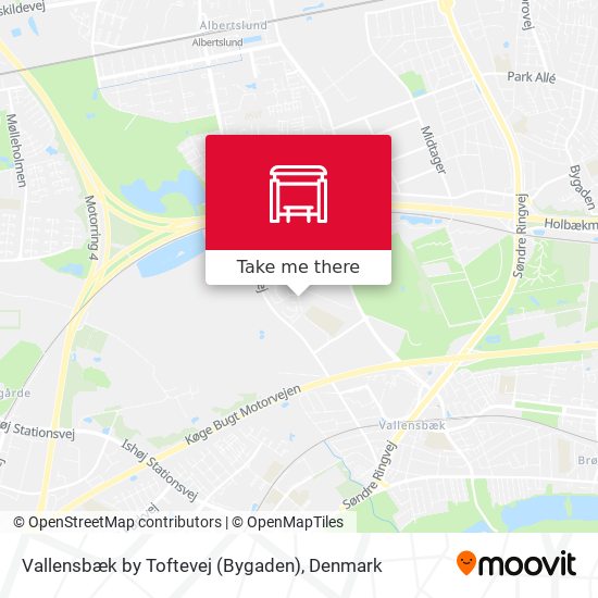 Vallensbæk by Toftevej (Bygaden) map