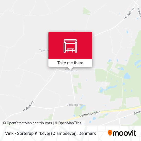 Vink - Sorterup Kirkevej (Ølsmosevej) map