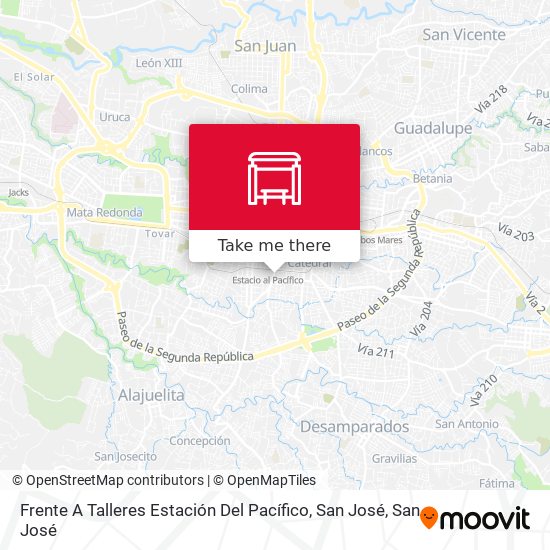 Mapa de Frente A Talleres Estación Del Pacífico, San José