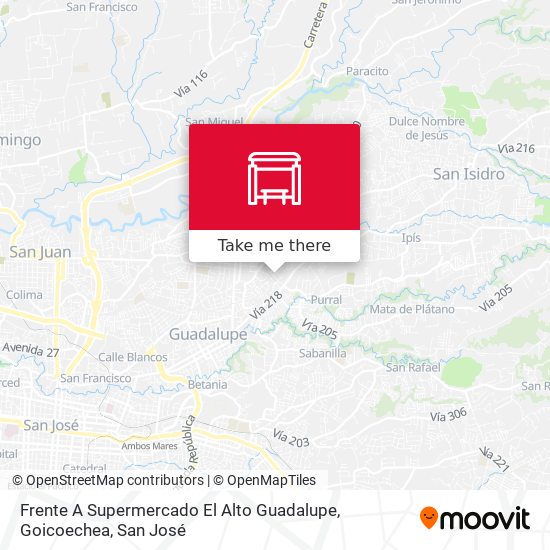 Mapa de Frente A Supermercado El Alto Guadalupe, Goicoechea