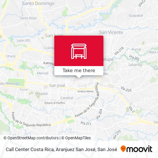 Mapa de Call Center Costa Rica, Aranjuez San José