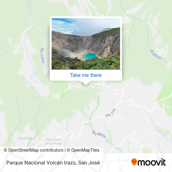 Parque Nacional Volcán Irazú map