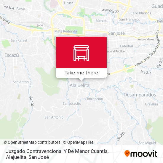 Juzgado Contravencional Y De Menor Cuantía, Alajuelita map